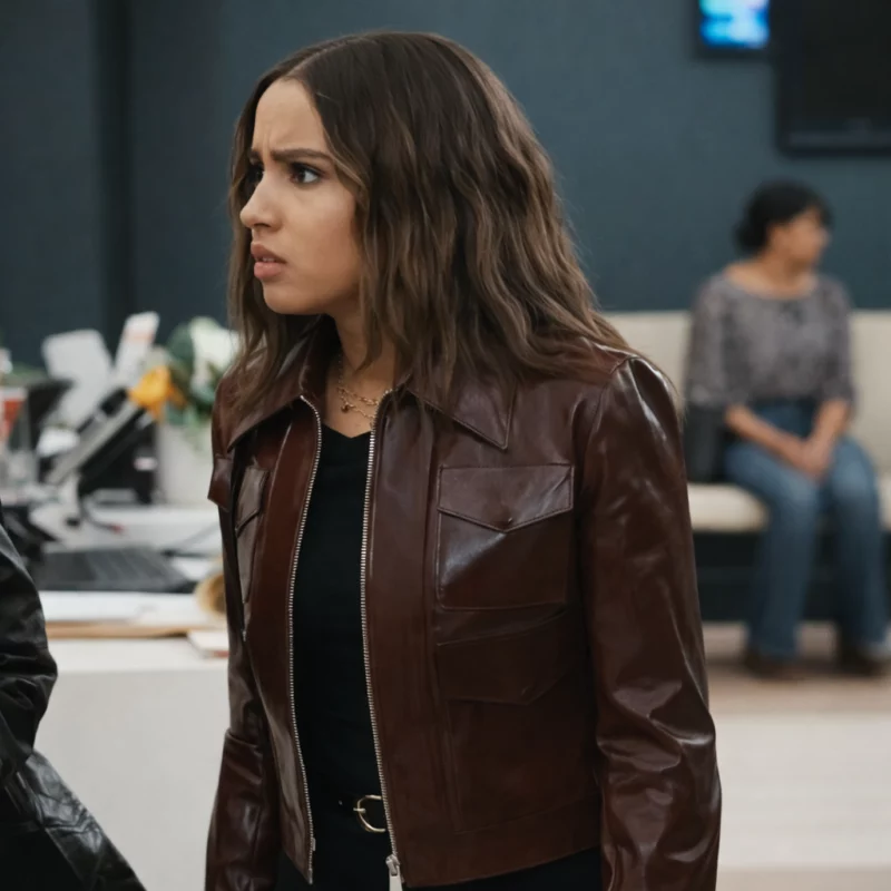 ‑1‑1 S09 Corinne Massiah Brown Jacket – Celebrity Leather Jacket Inspired by 9‑1‑1 Character