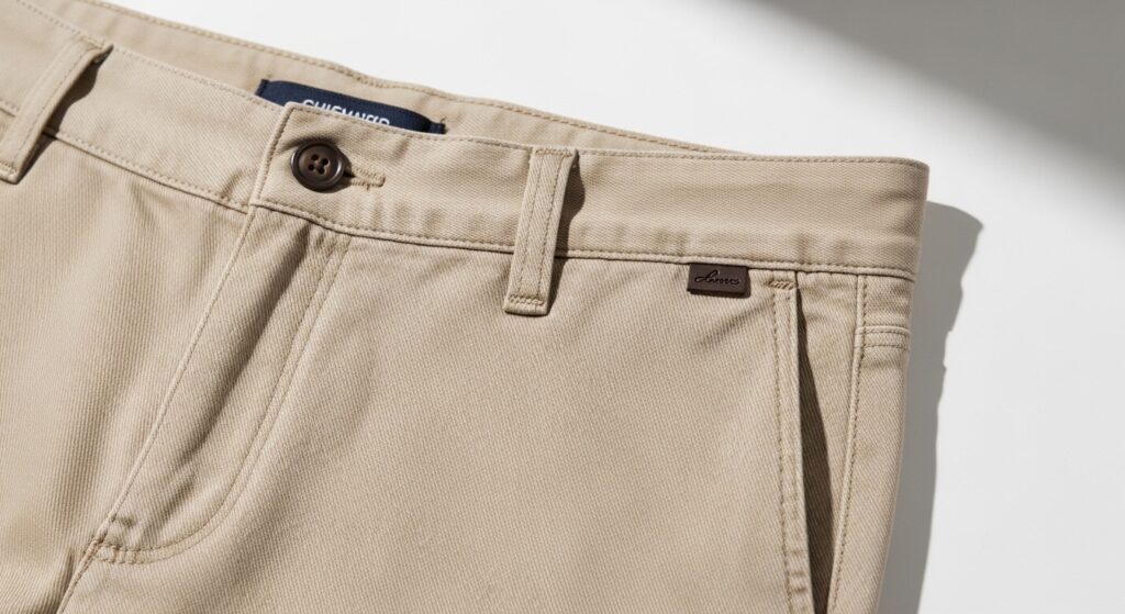 beige chinos men slim fit high quality close up