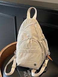 brown canvas backpack