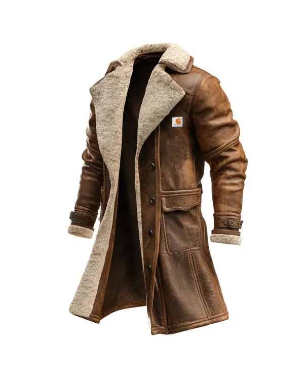 Carhartt-Mens-Vintage-Brown-Suede-Leather-Coat-With-Faux-Fur-Lining
