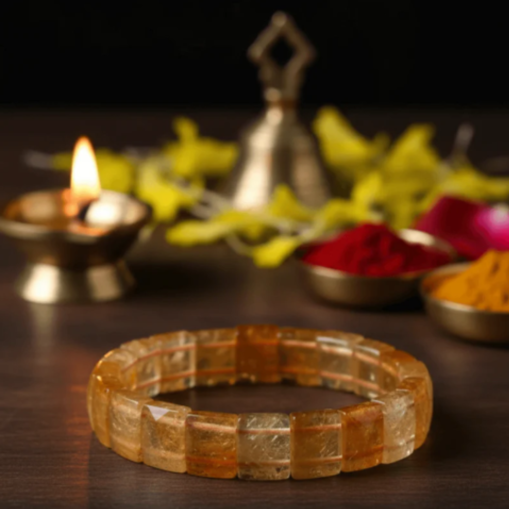 Yellow Citrine Unisex Bracelet
