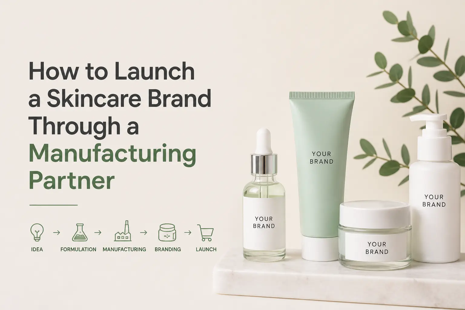 how to launch a skincare brand through a manufacturing partner